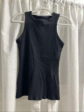 Nine West Black Ribbed Tank Top